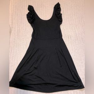 Loft Black Flutter Sleeve Dress Small/2